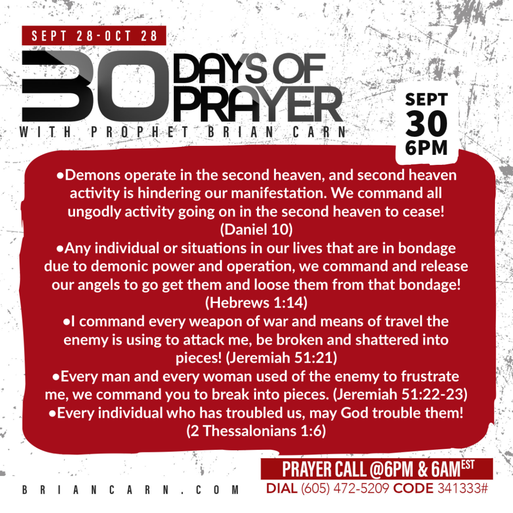 September 30 @6pm | 30 Days of Prayer