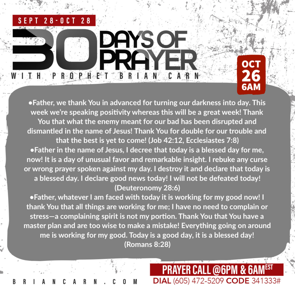 October 26 @6am | 30 Days of Prayer