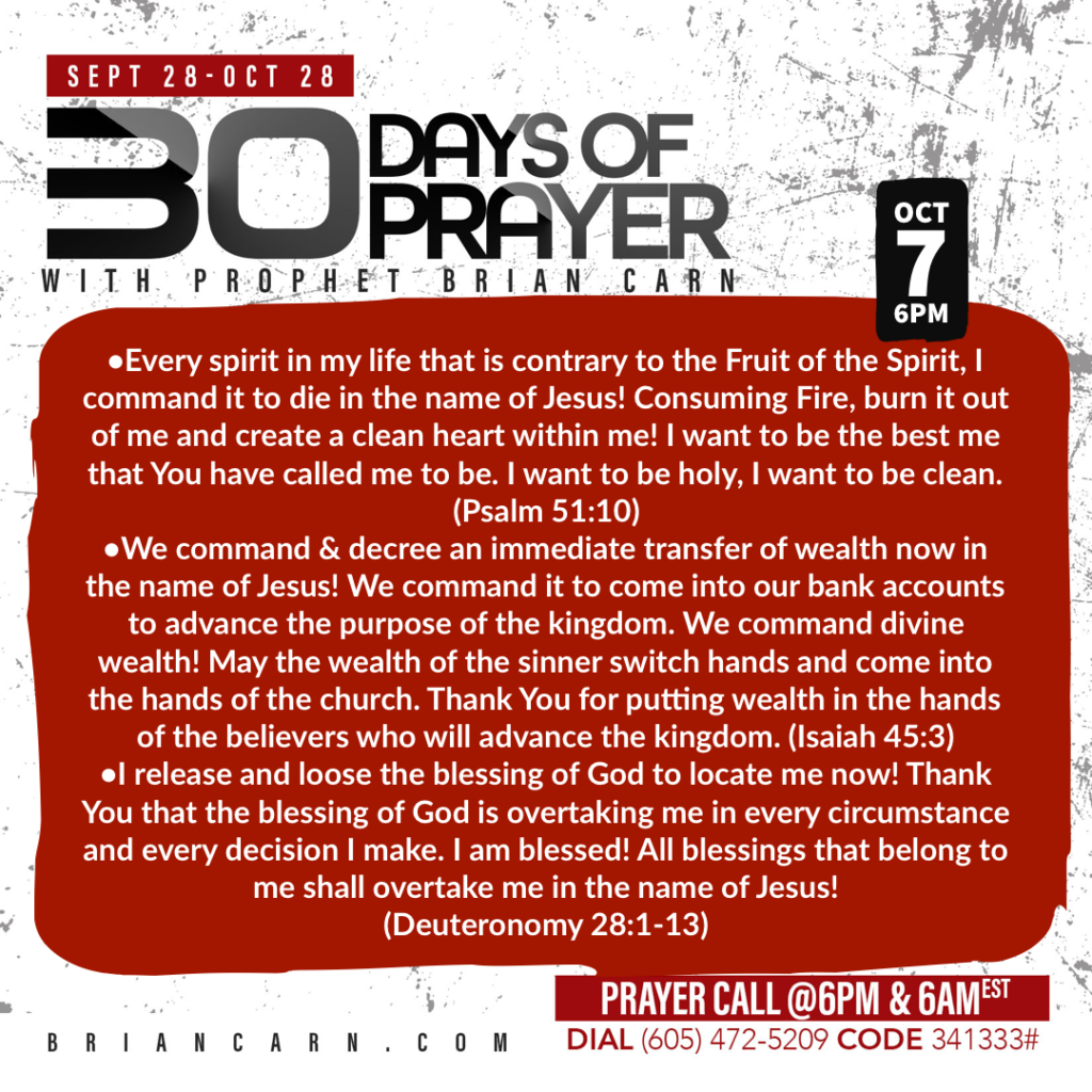 October 7 @6pm | 30 Days of Prayer