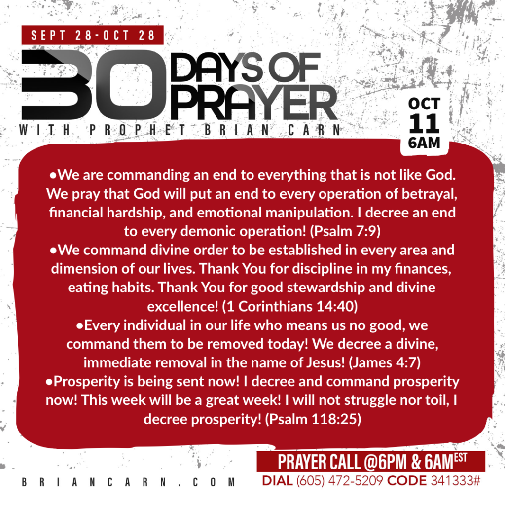 October 11 @6am | 30 Days of Prayer