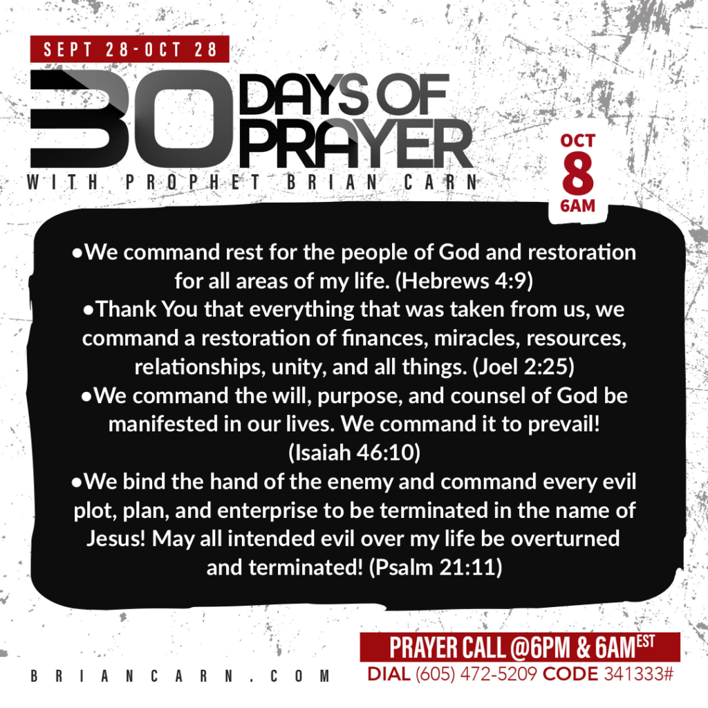 October 8 @6am | 30 Days of Prayer