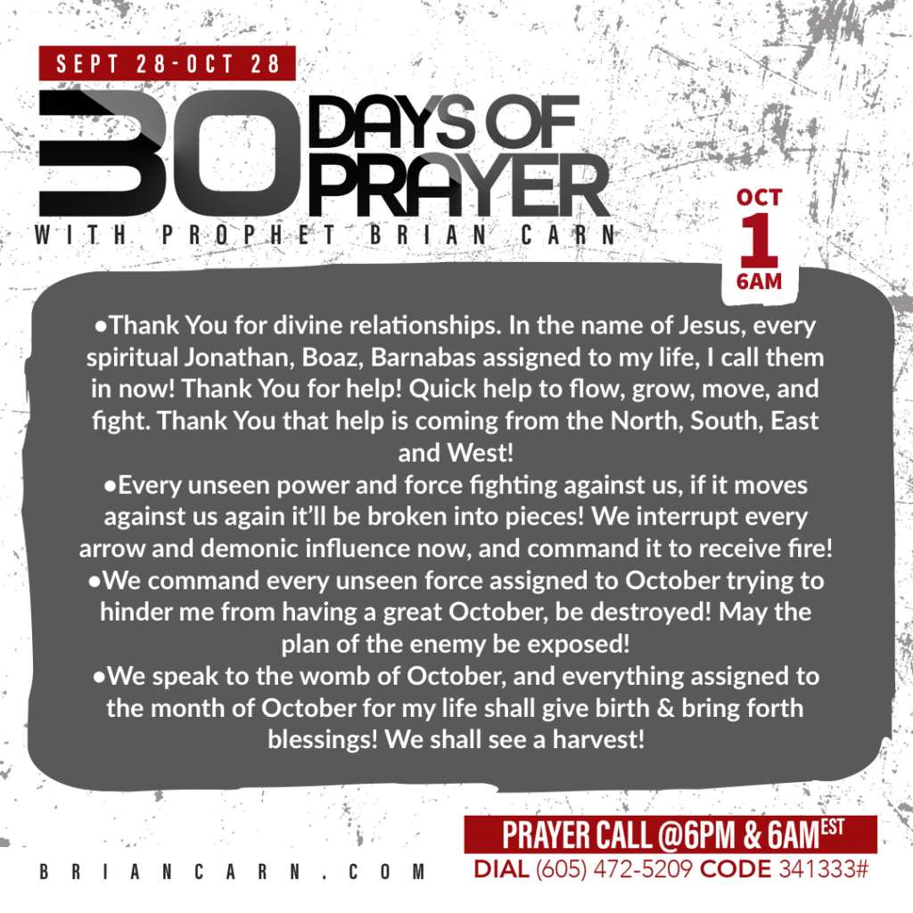 October 1 @6am | 30 Days of Prayer