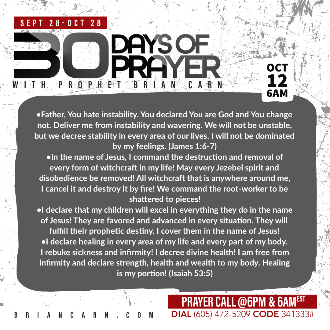 October 12 @6am | 30 Days of Prayer