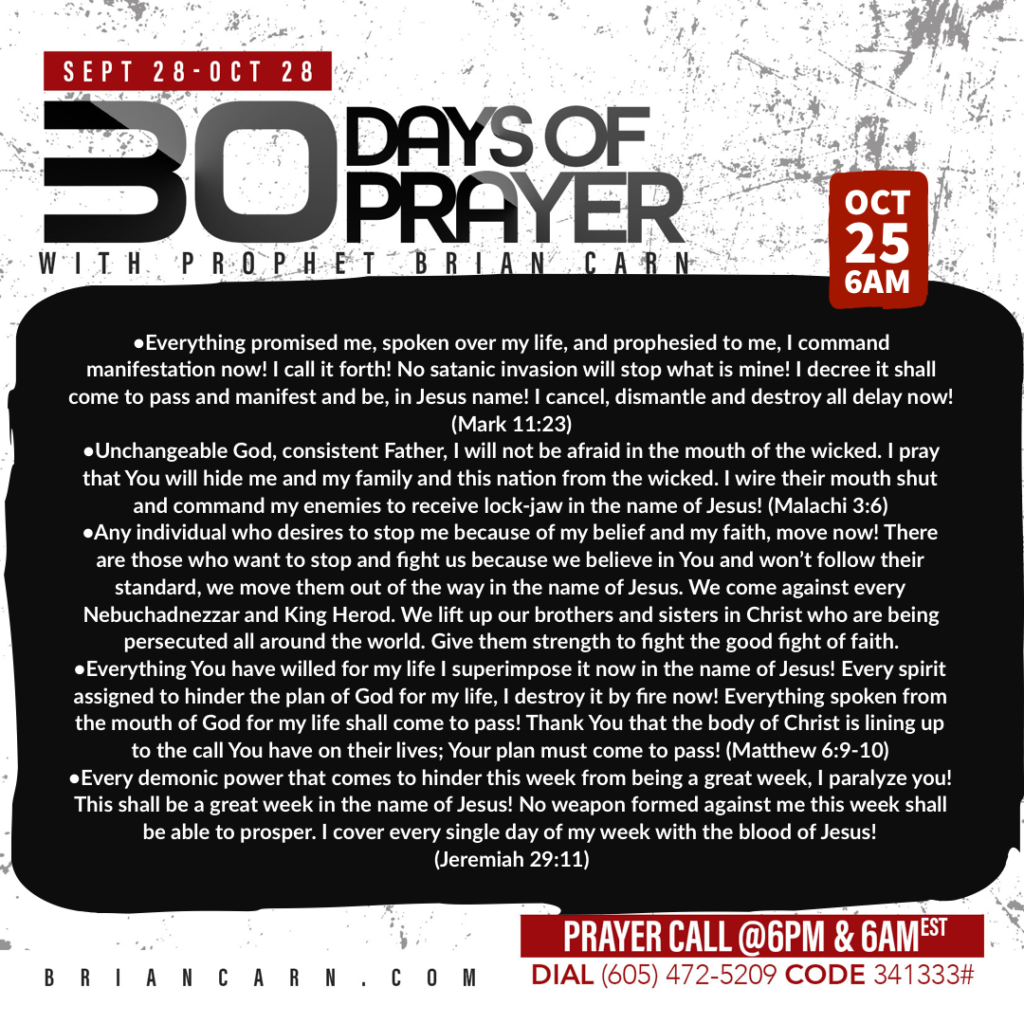 October 25 @6am | 30 Days of Prayer