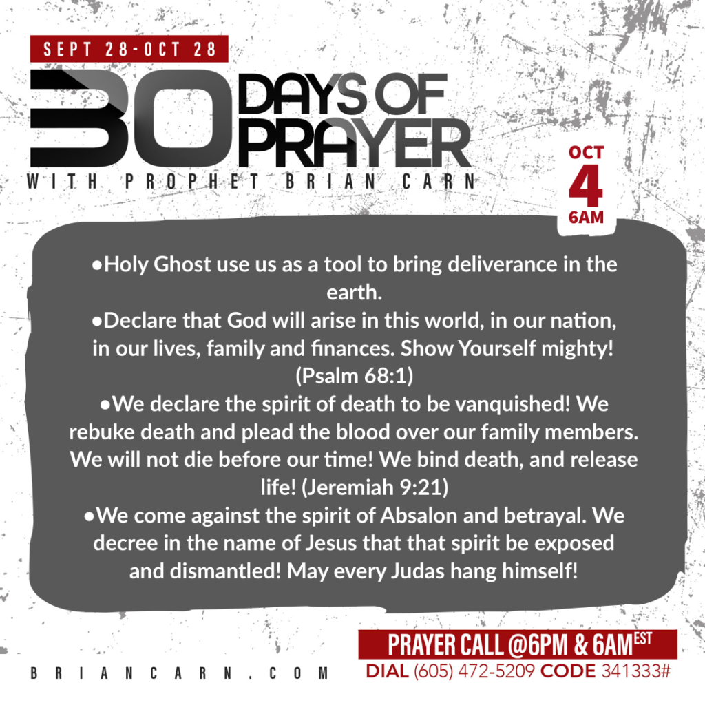 October 4 @6am | 30 Days of Prayer