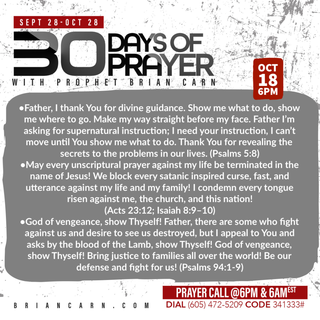 October 18 @6pm | 30 Days of Prayer
