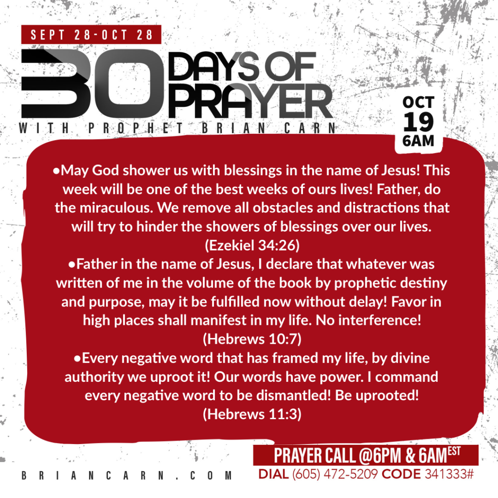 October 19 @6am | 30 Days of Prayer
