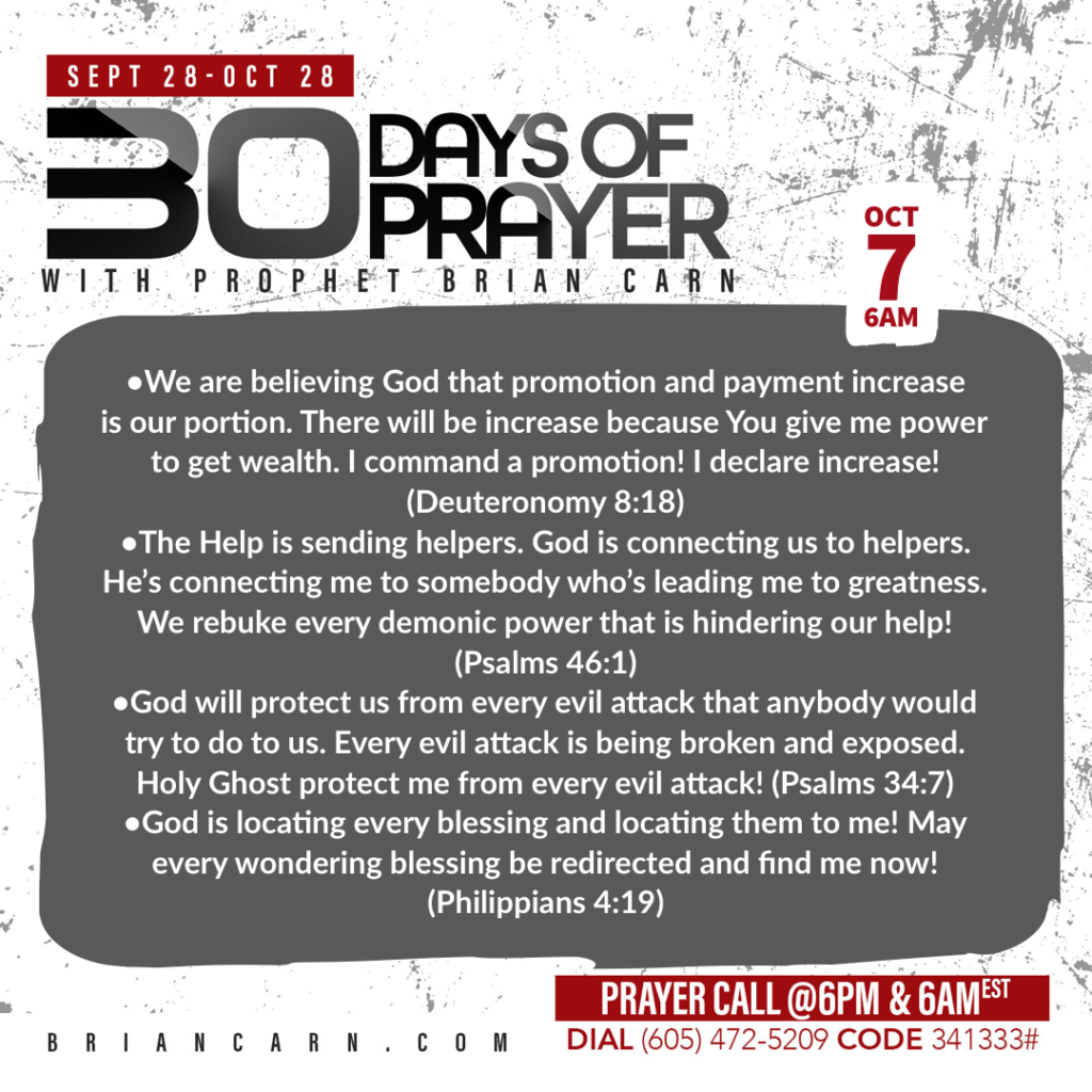 October 7 @6am | 30 Days of Prayer