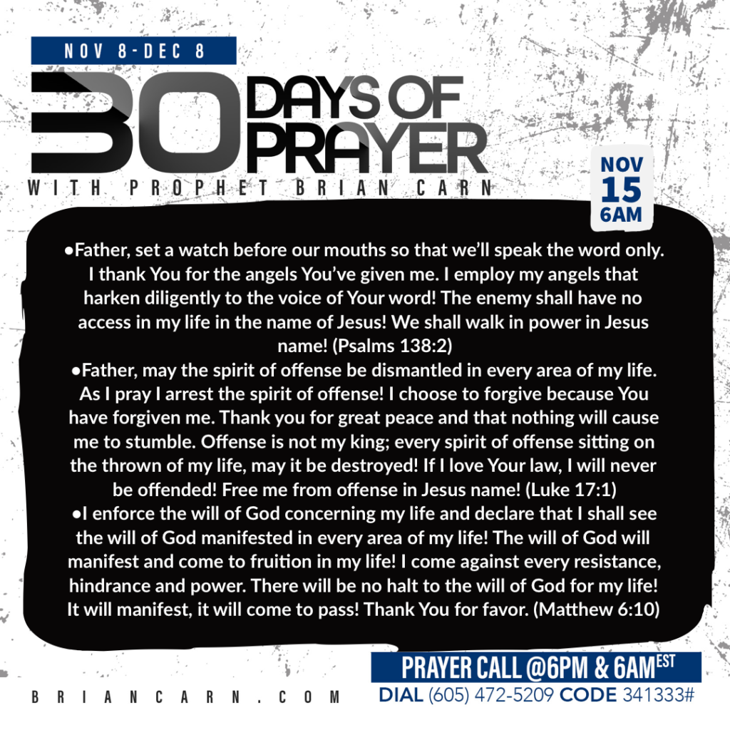November 15 @6am | 30 Days of Prayer