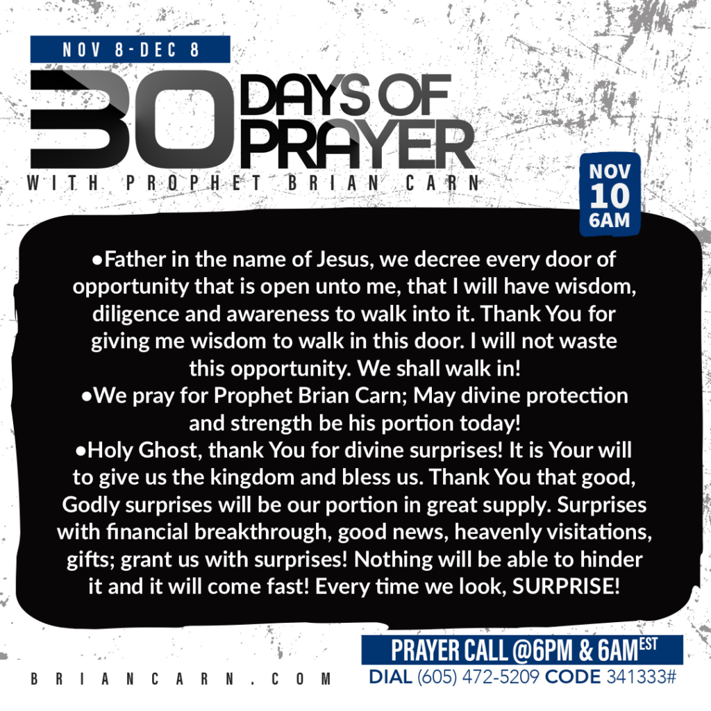 November 10 @6am | 30 Days of Prayer