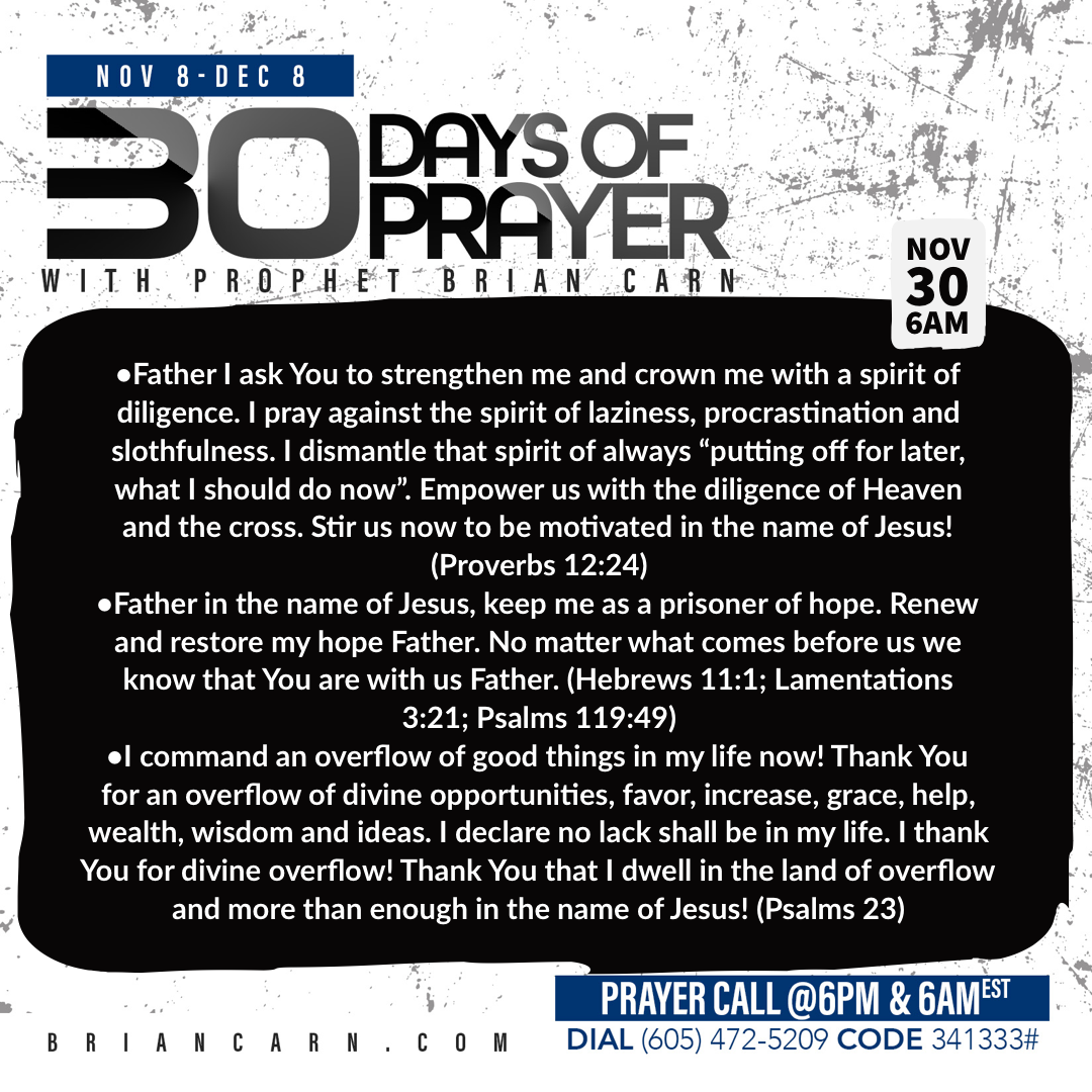 November 30 @6am | 30 Days of Prayer