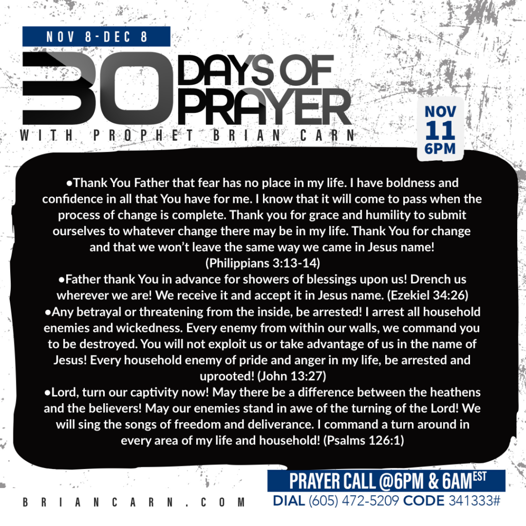 November 11 @6pm | 30 Days of Prayer