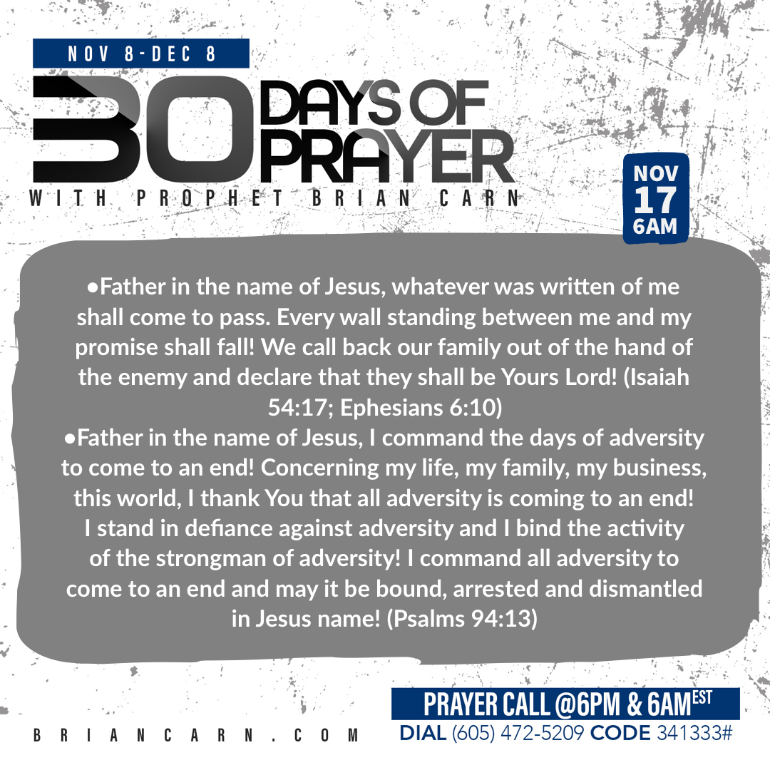 November 17 @6am | 30 Days of Prayer