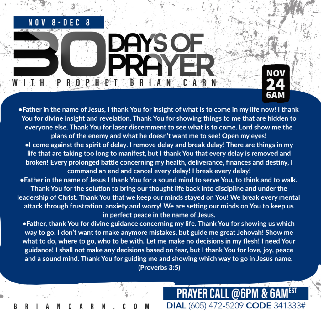 November 24 @6am | 30 Days of Prayer