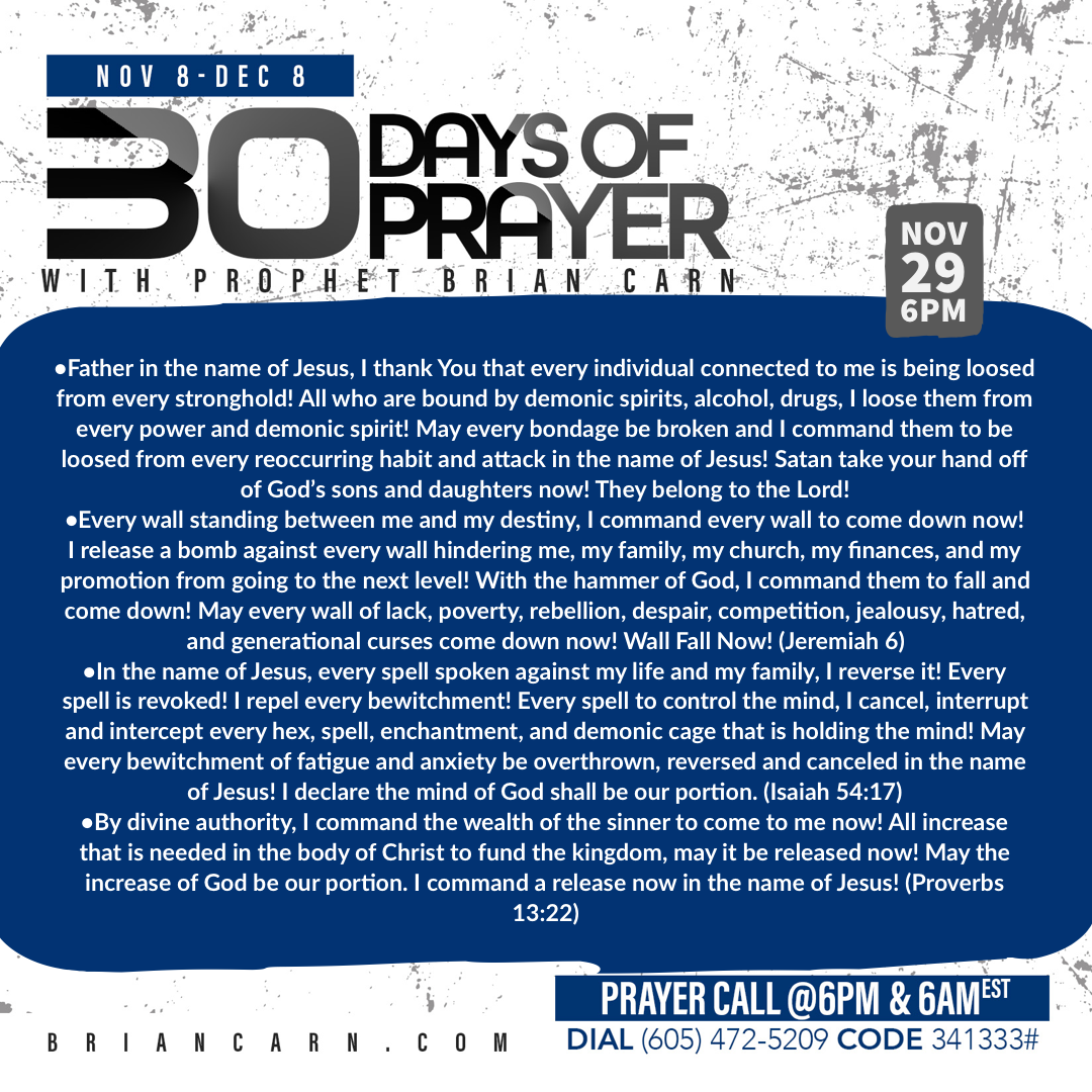 November 29 6pm | 30 Days of Prayer
