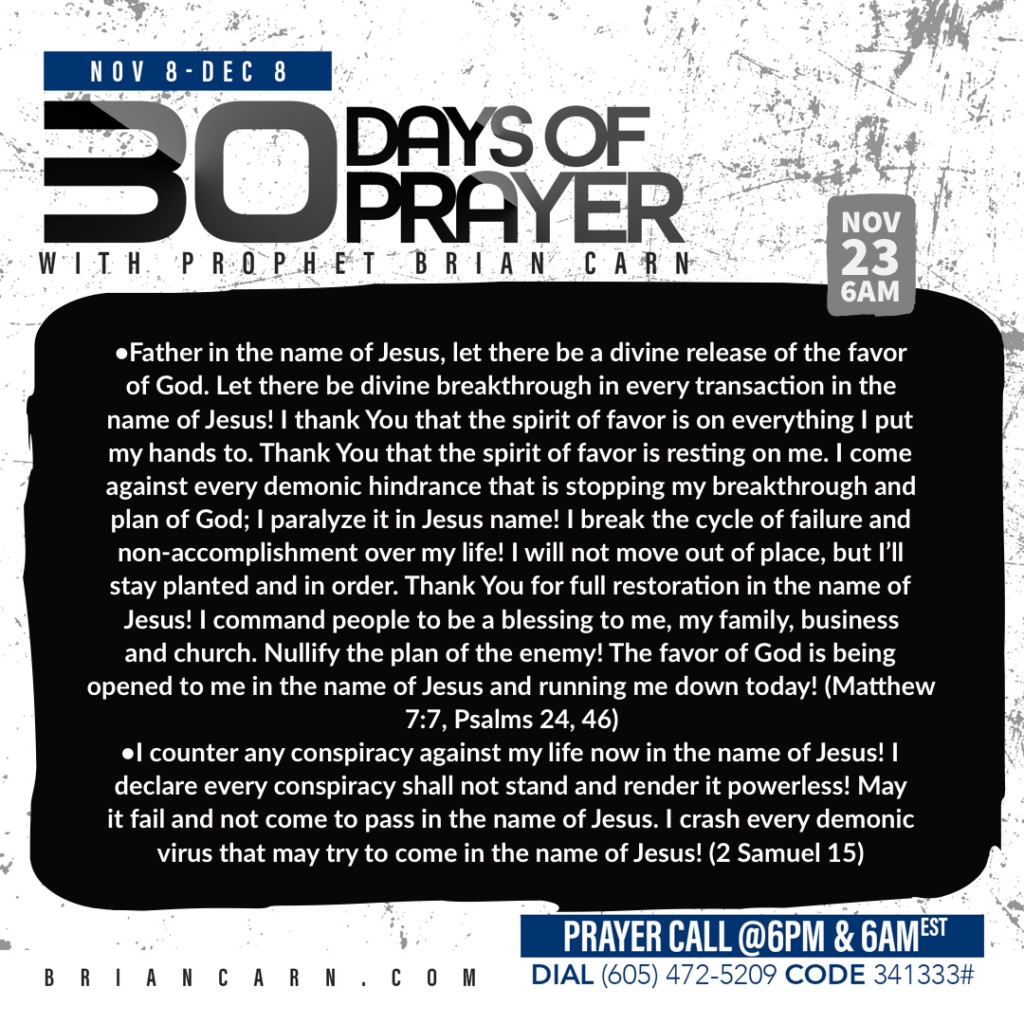 November 23 @6am | 30 Days of Prayer