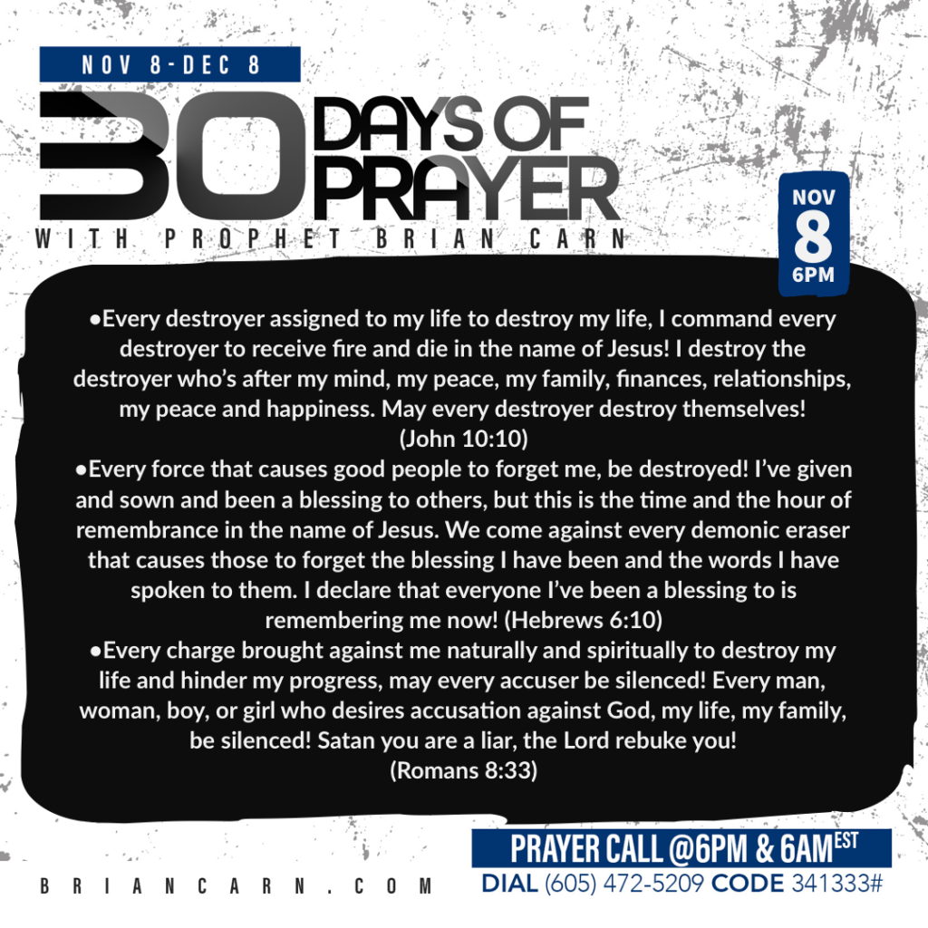 November 8 @6pm | 30 Days of Prayer