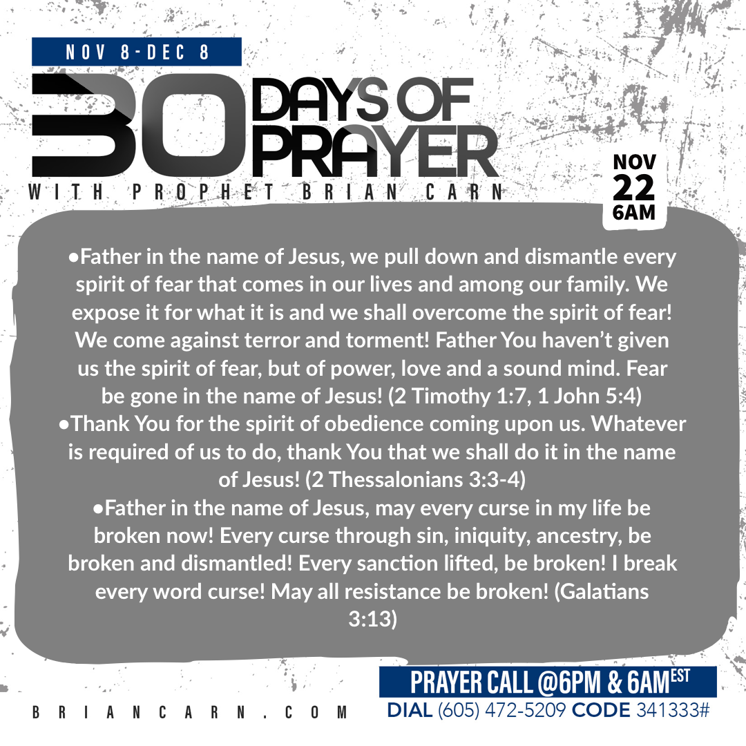 November 22 @6am | 30 Days of Prayer