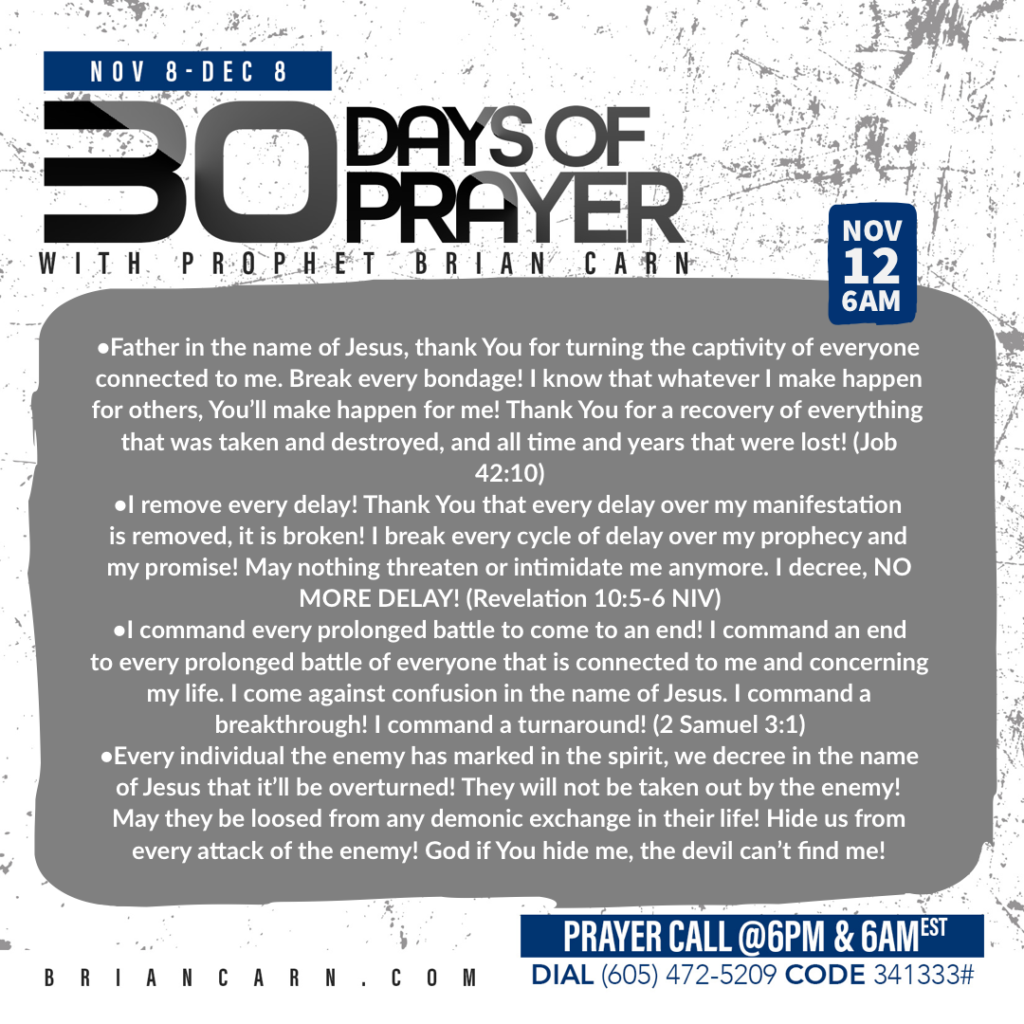 November 12 @6am | 30 Days of Prayer