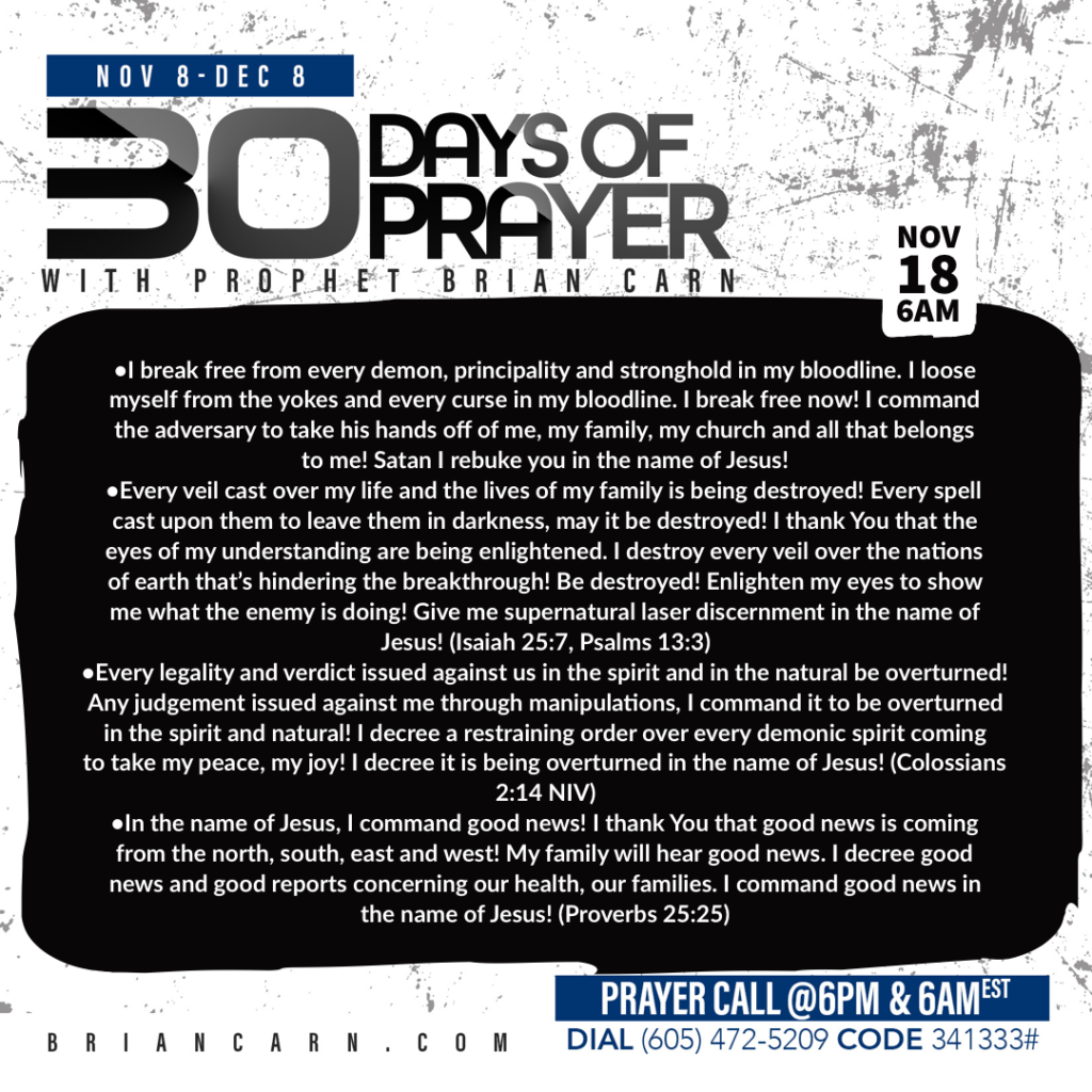 November 18 @6am | 30 Days of Prayer