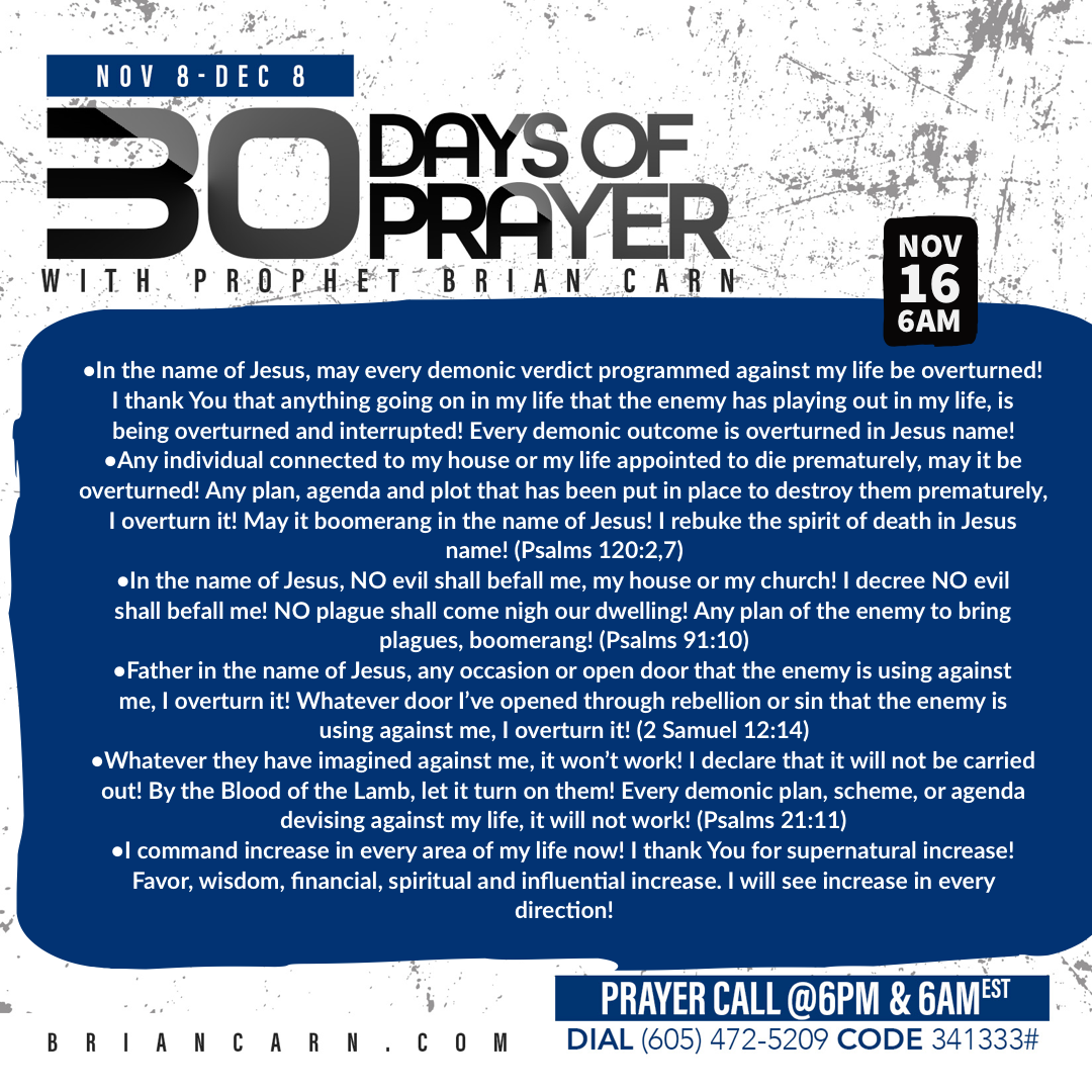 November 16 @6am | 30 Days of Prayer