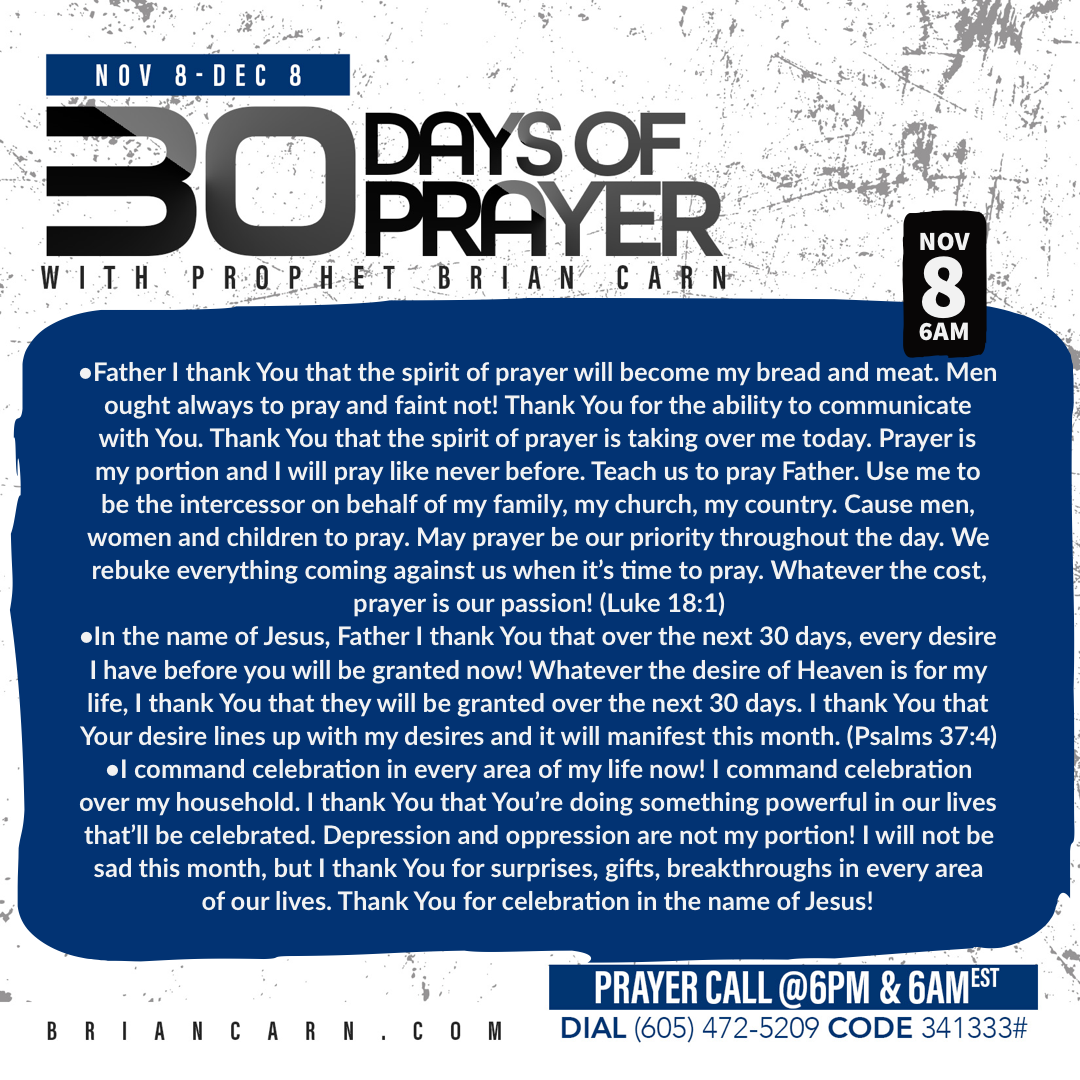 November 8 @6am | 30 Days of Prayer