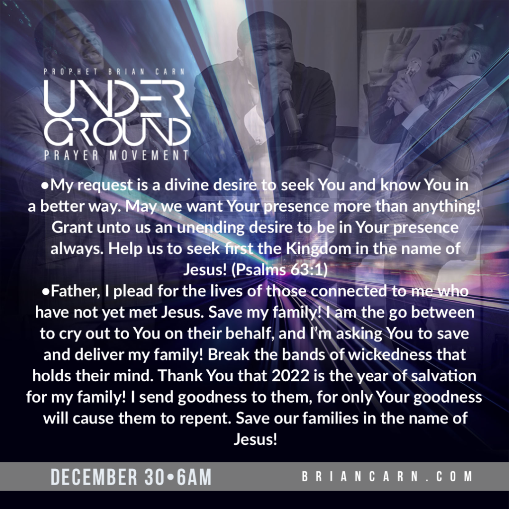 December 30 @6am | Underground Prayer Movement