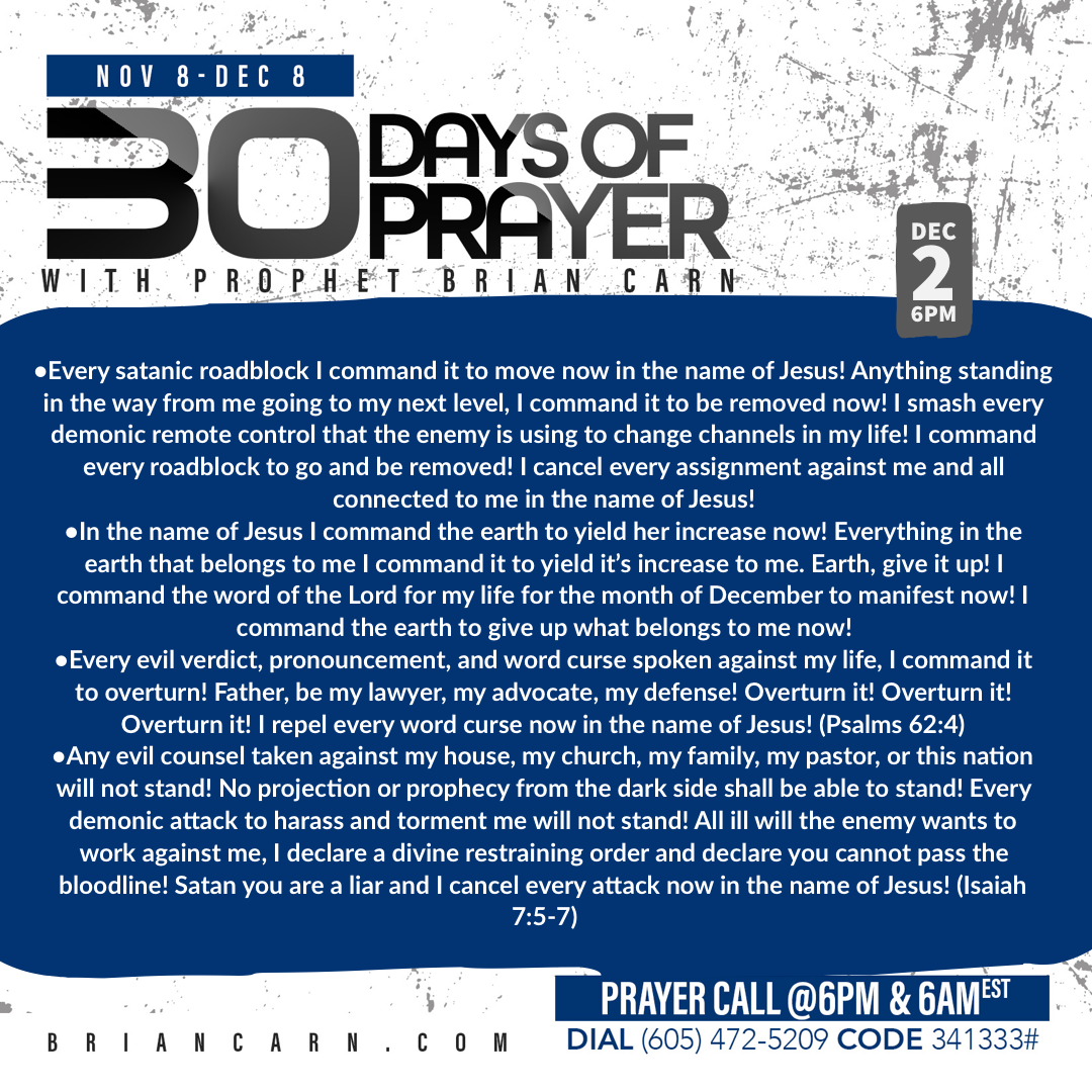December 2 @6pm | 30 Days of Prayer