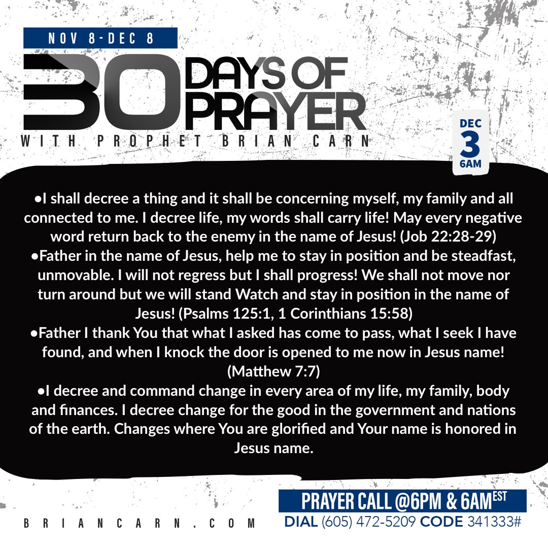 December 3 @6am | 30 Days of Prayer