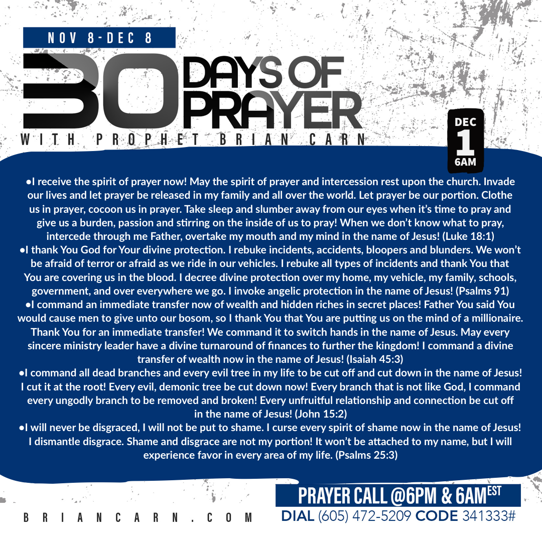 December 1 @6am | 30 Days of Prayer