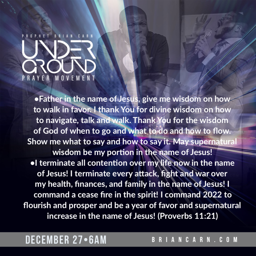 December 27 @6am | Underground Prayer Movement