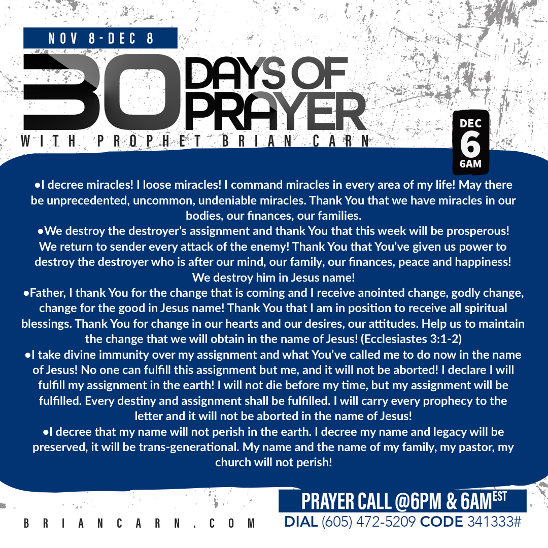 December 6 @6am | 30 Days of Prayer