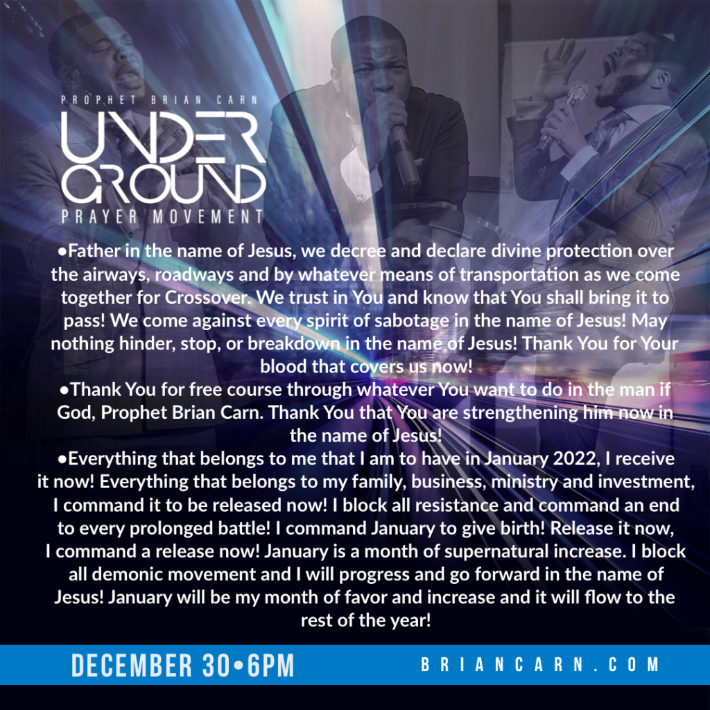 December 30 @6pm | Underground Prayer Movement