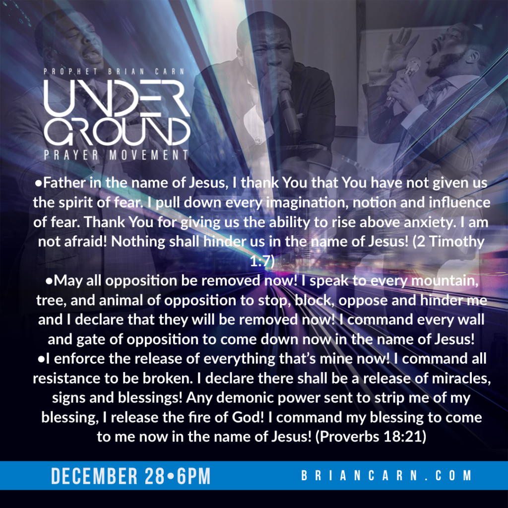 December 28 @6pm | Underground Prayer Movement