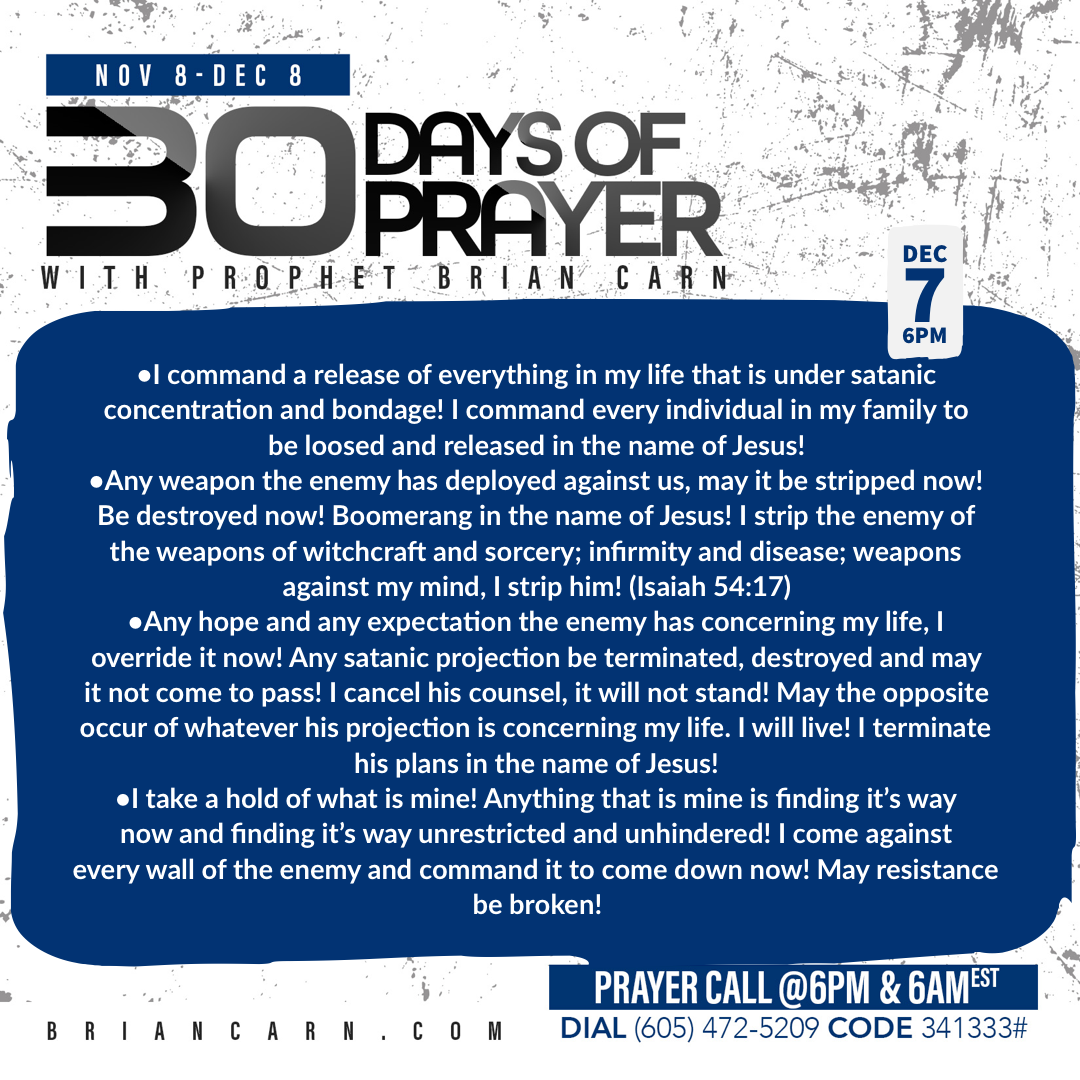 December 7 @6pm | 30 Days of Prayer