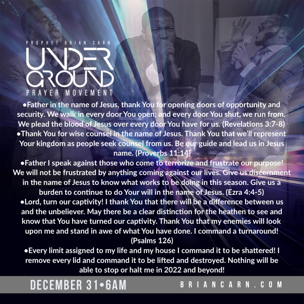 December 31 @6am | Underground Prayer Movement