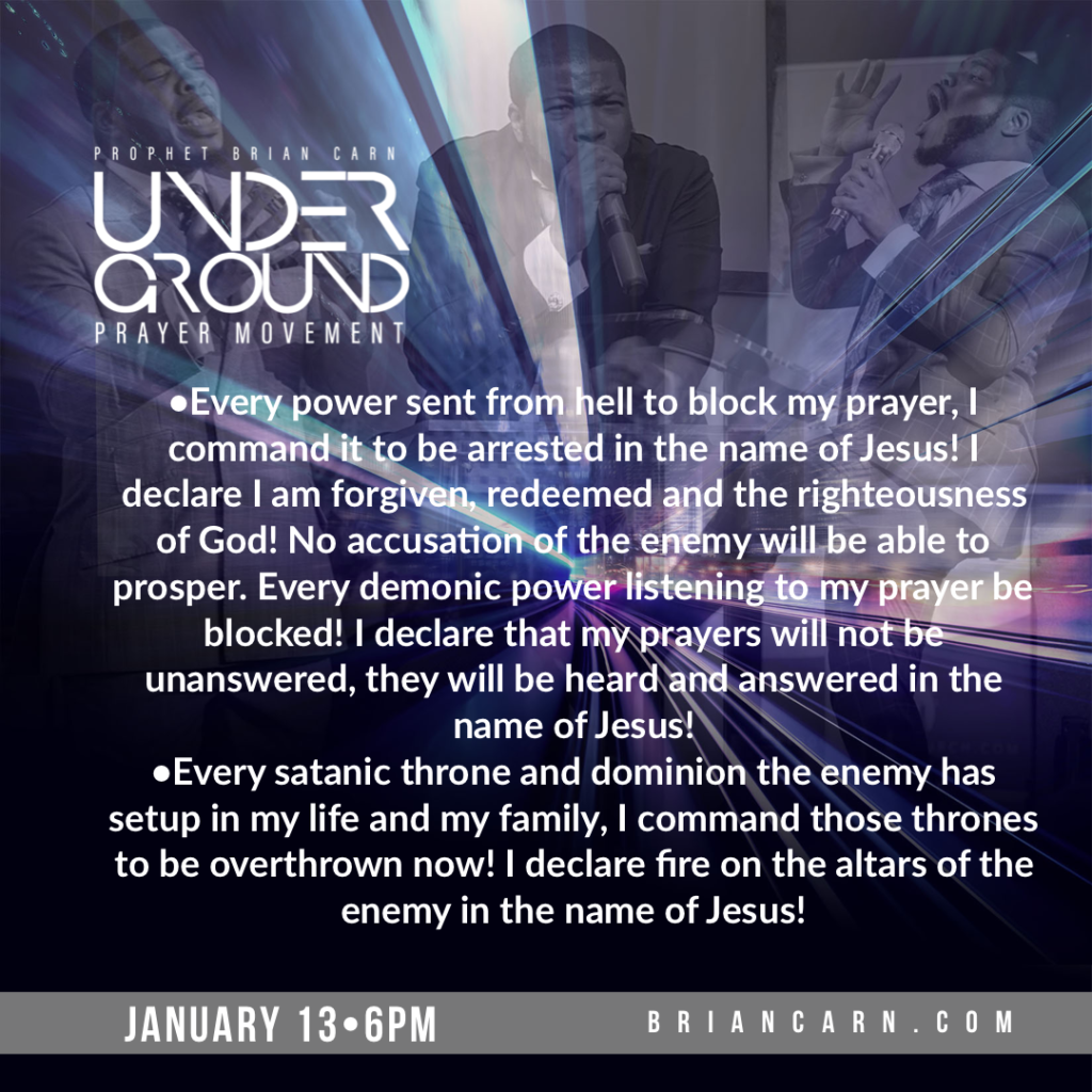 January 13 @6pm | Underground Prayer Movement