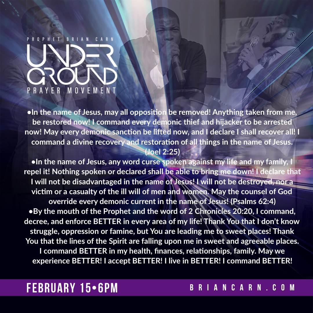 February 15 @6pm | Underground Prayer Movement