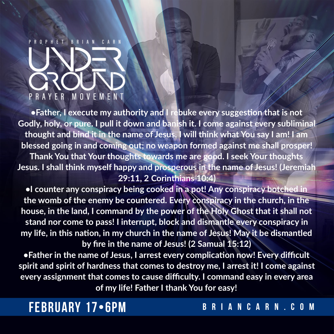 February 17 @6pm | Underground Prayer Movement