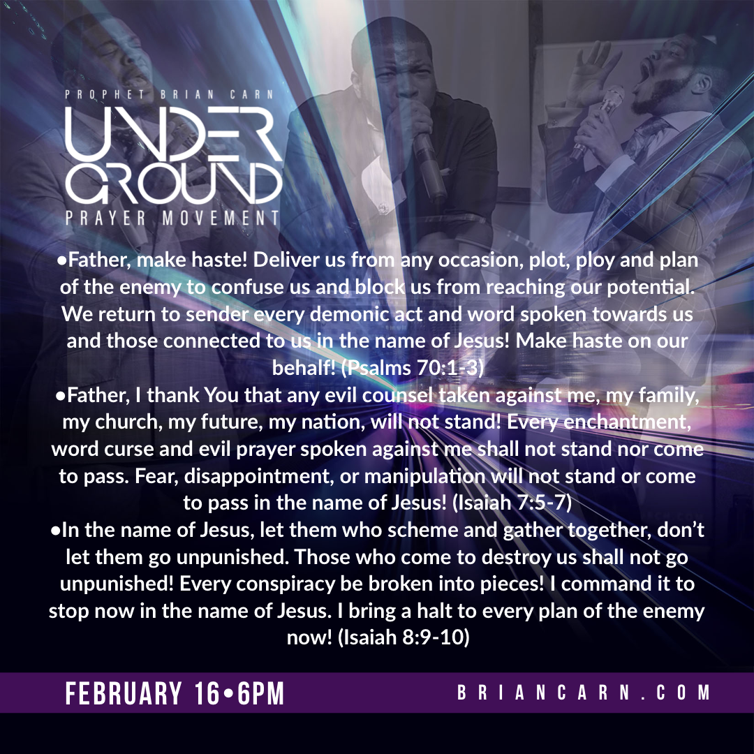 February 16 @6pm | Underground Prayer Movement
