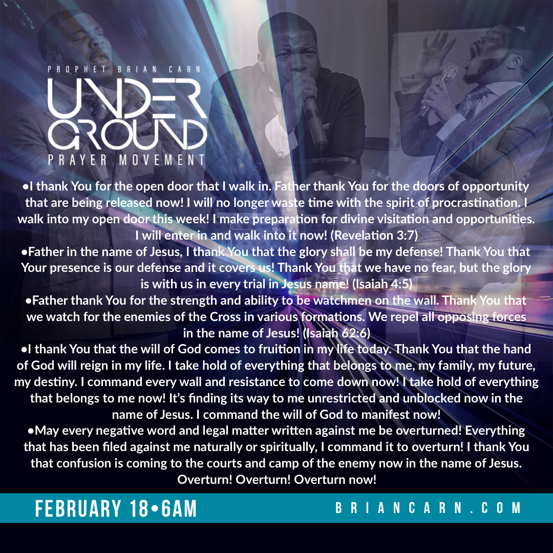 February 18 @6am | Underground Prayer Movement